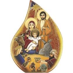 Fiammella Natività in legno e cartoncino