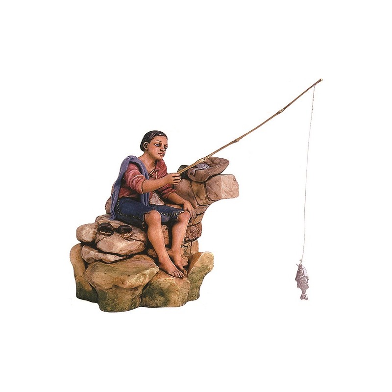 Pescatore in movimento cm. 25
