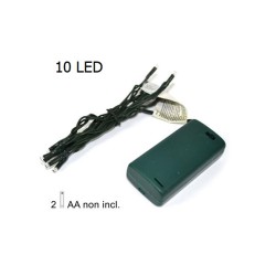 10 Led multicolor filo trasparente a batteria