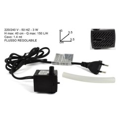 Pompa sommersa 3W flusso regolabile