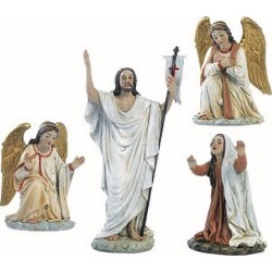 Gesù Risorto e angeli cm. 14 (4 pz)