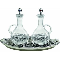 Servizio ampolline decorate con vassoio uva e vite cc. 200