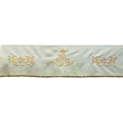 Tovaglia da altare Mariana in raso di cotone con strass e pietre cm. 250x150