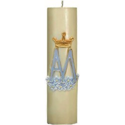 Candele da altare decoro bassorileievo in cera d'api cm. 30