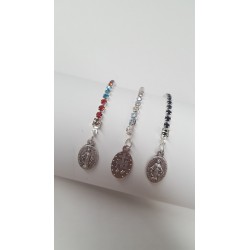 Bracciale "tennis" in cristallo con medaglia