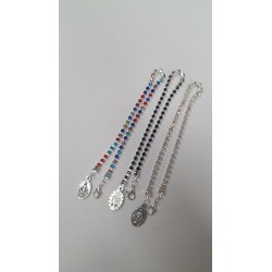 Bracciale "tennis" in cristallo con medaglia