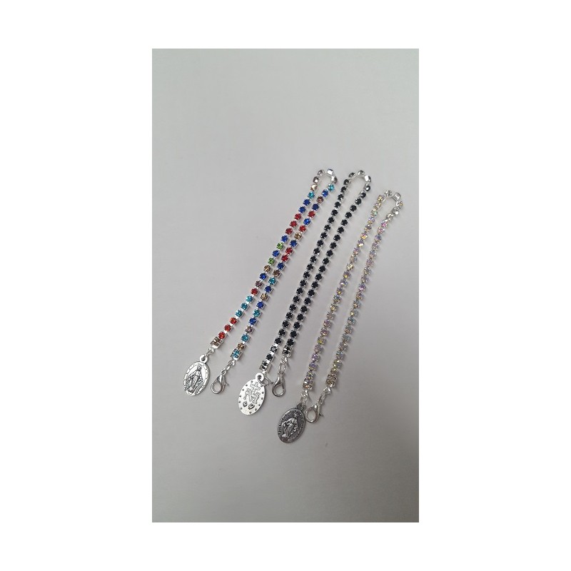 Bracciale "tennis" in cristallo con medaglia