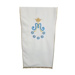 Coprileggio Mariano ricamo margherite in poliestere cm. 50x250