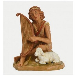 Pastore con lira e pecora cm 19