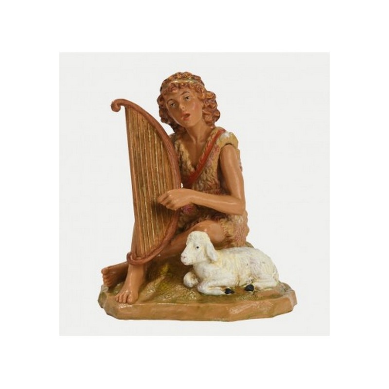 Pastore con lira e pecora cm 19