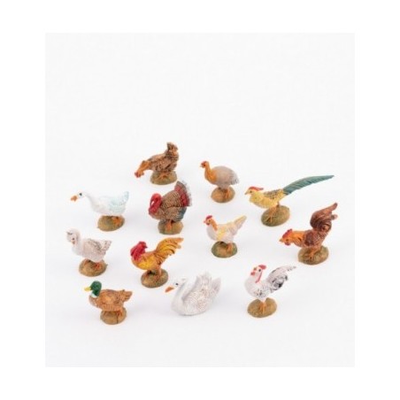 Serie 12 gallinacei adatte a cm. 9,5