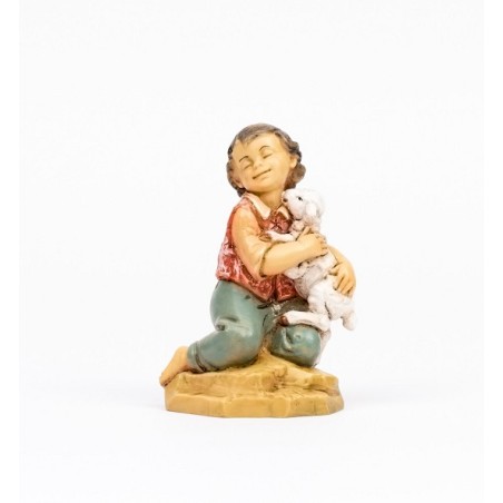 Bimbo in ginocchio con pecora adatto cm 30