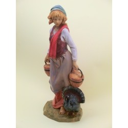 Donna con tacchino cm 30