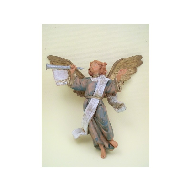 Angelo con tromba celeste cm 12