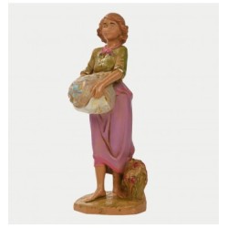 Donna con cesto cm 12