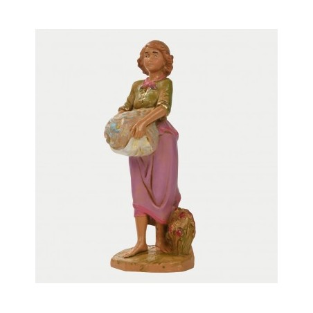 Donna con cesto cm 12