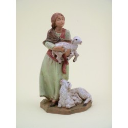 Donna con pecore cm 12