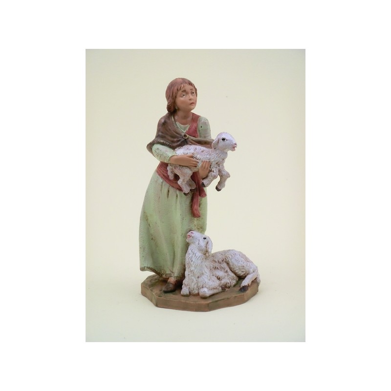 Donna con pecore cm 12