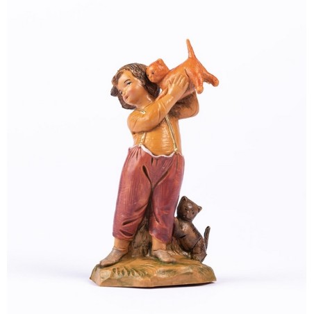 Ragazzino con gattini cm 12