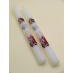 Candela liturgica battesimale bianca