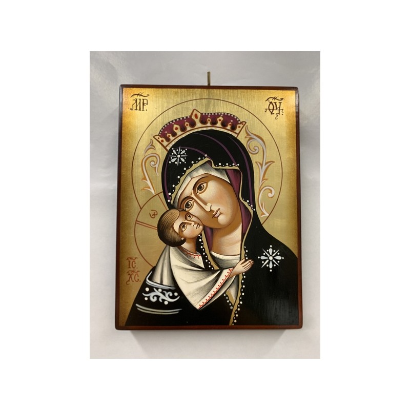 Icona rumena Madre di Dio Donskaja cm.18x24