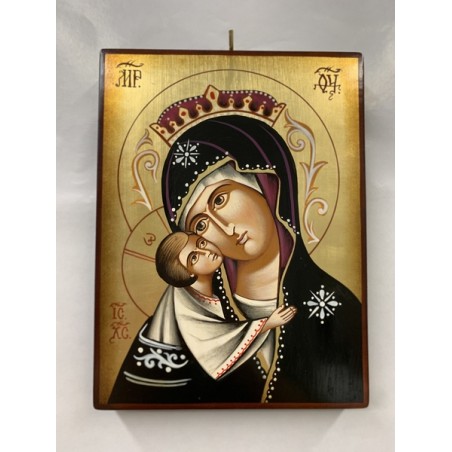 Icona rumena Madre di Dio Donskaja cm.18x24