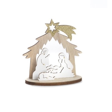 Gruppo Natività stilizzata in legno