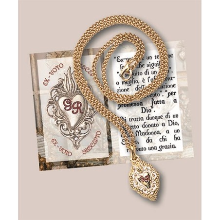Cuore metallo Grazia Ricevuta con catena in blister
