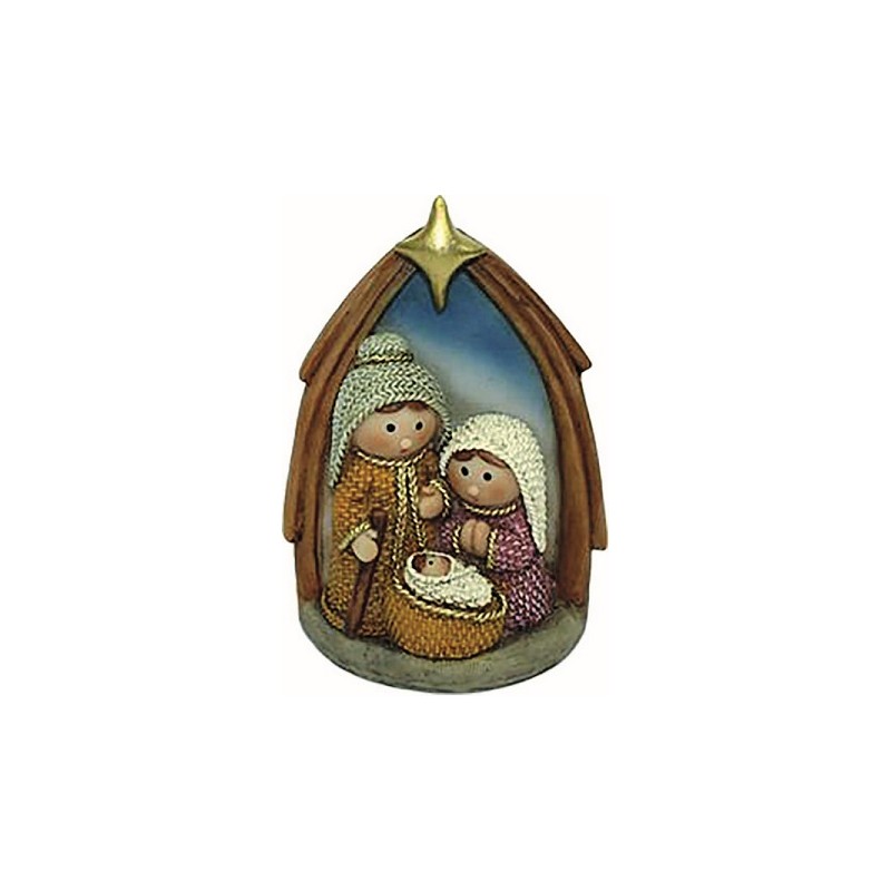Natività naif in resina dipinta cm. 12