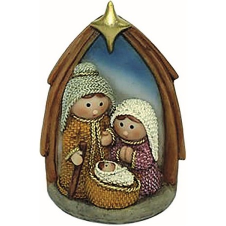 Natività naif in resina dipinta cm. 12
