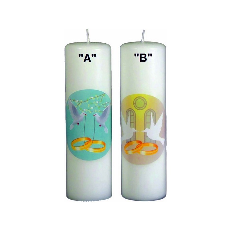 Candela con decoro adesivo matrimonio