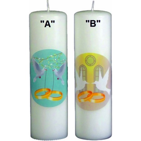 Candela con decoro adesivo matrimonio