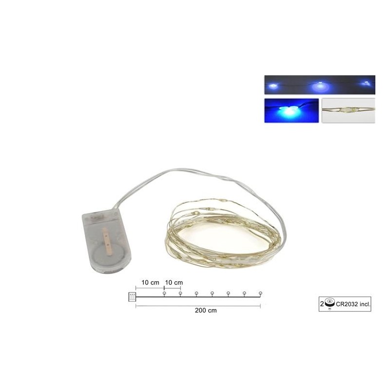 20 micro led blu a batteria
