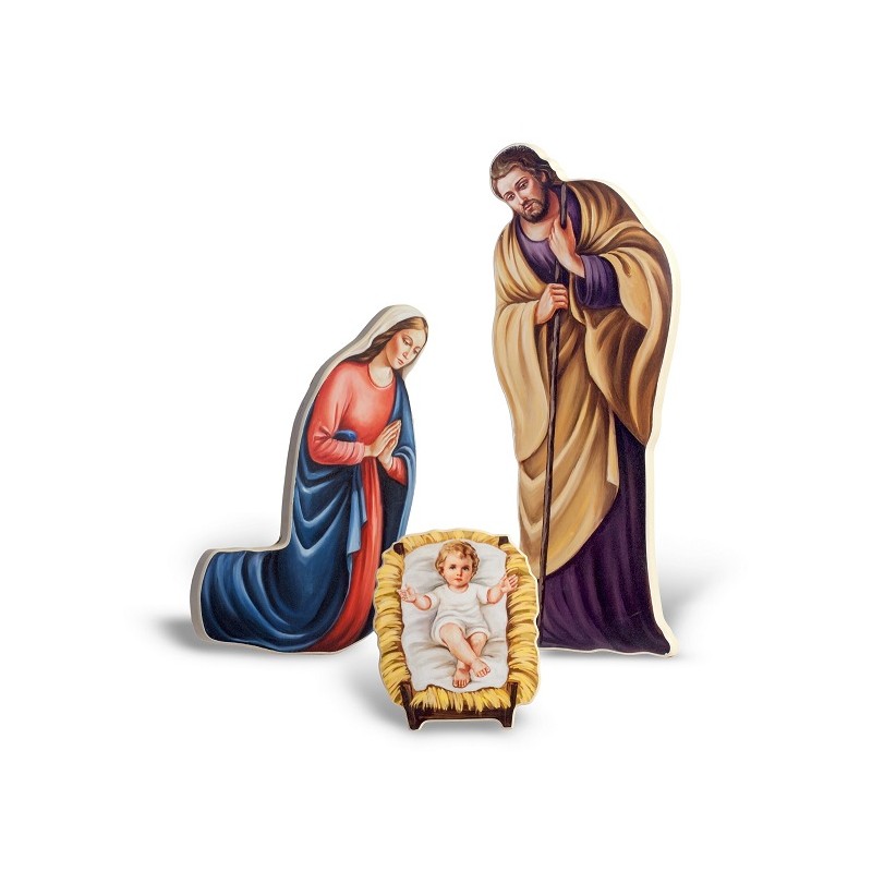 Natività sagomata in legno cm. 40