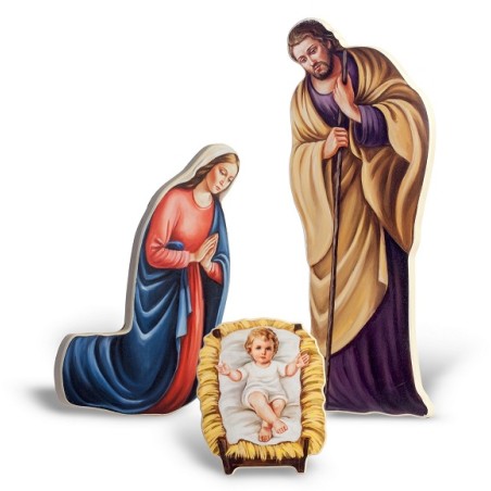 Natività sagomata in legno cm. 40