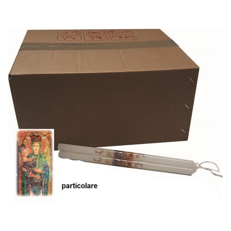 Scatola 250 pz candela Madonna Candelora cm. 27 cappio corto