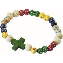 Braccialetto colori missionari legno mm. 6