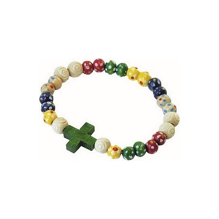 Braccialetto colori missionari legno mm. 6