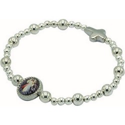 Braccialetto elastico plastica argentata mm. 4 e 6