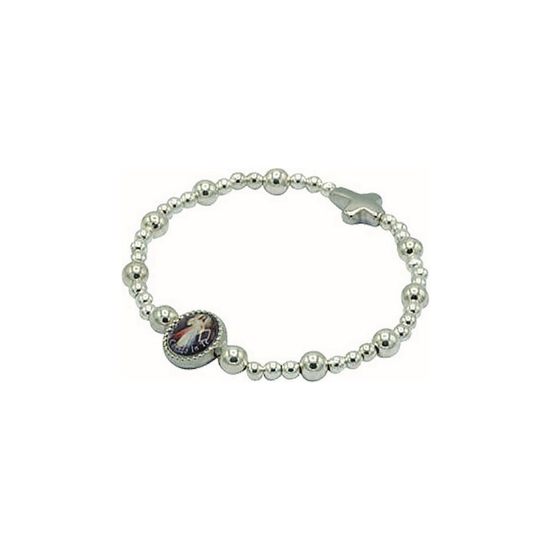 Braccialetto elastico plastica argentata mm. 4 e 6