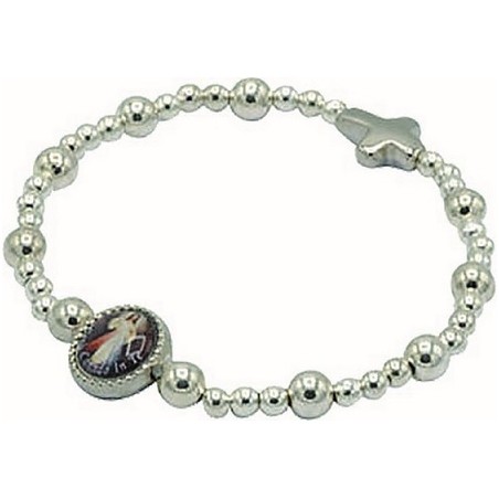 Braccialetto elastico plastica argentata mm. 4 e 6