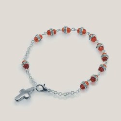 Braccialetto rosario semicristallo con strass mm. 4