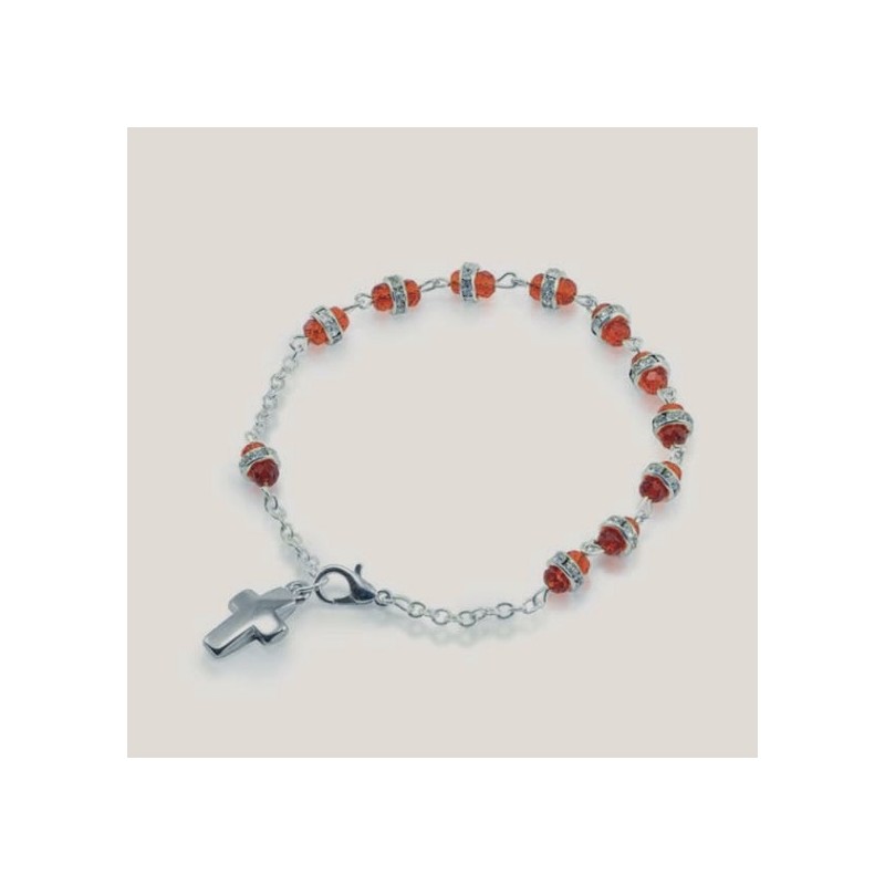 Braccialetto rosario semicristallo con strass mm. 4