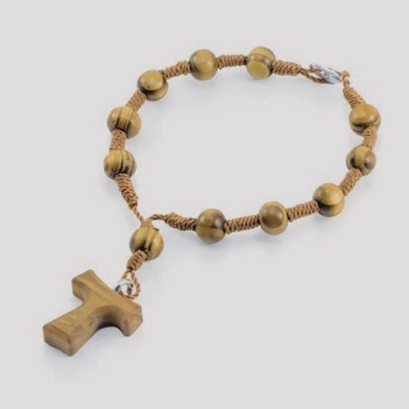 Decina rosario legno im. ulivo mm. 7