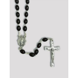 Rosario in legno grano ovale mm. 7 in cofanetto