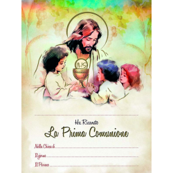 Pergamena Prima Comunione con oro