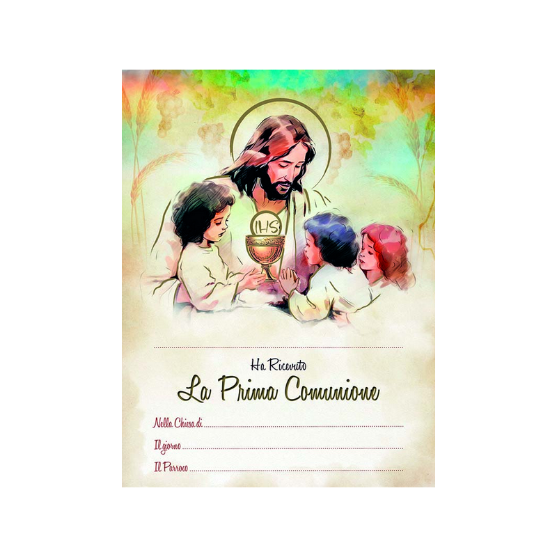 Pergamena Prima Comunione con oro