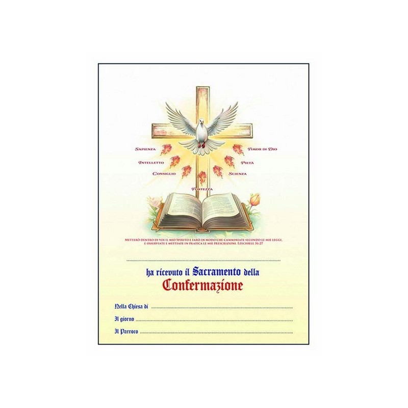 Pergamena Confermazione con oro