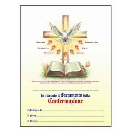 Pergamena Confermazione con oro