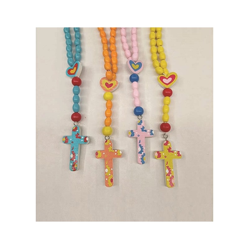 Rosario in legno colorato colori assortiti
